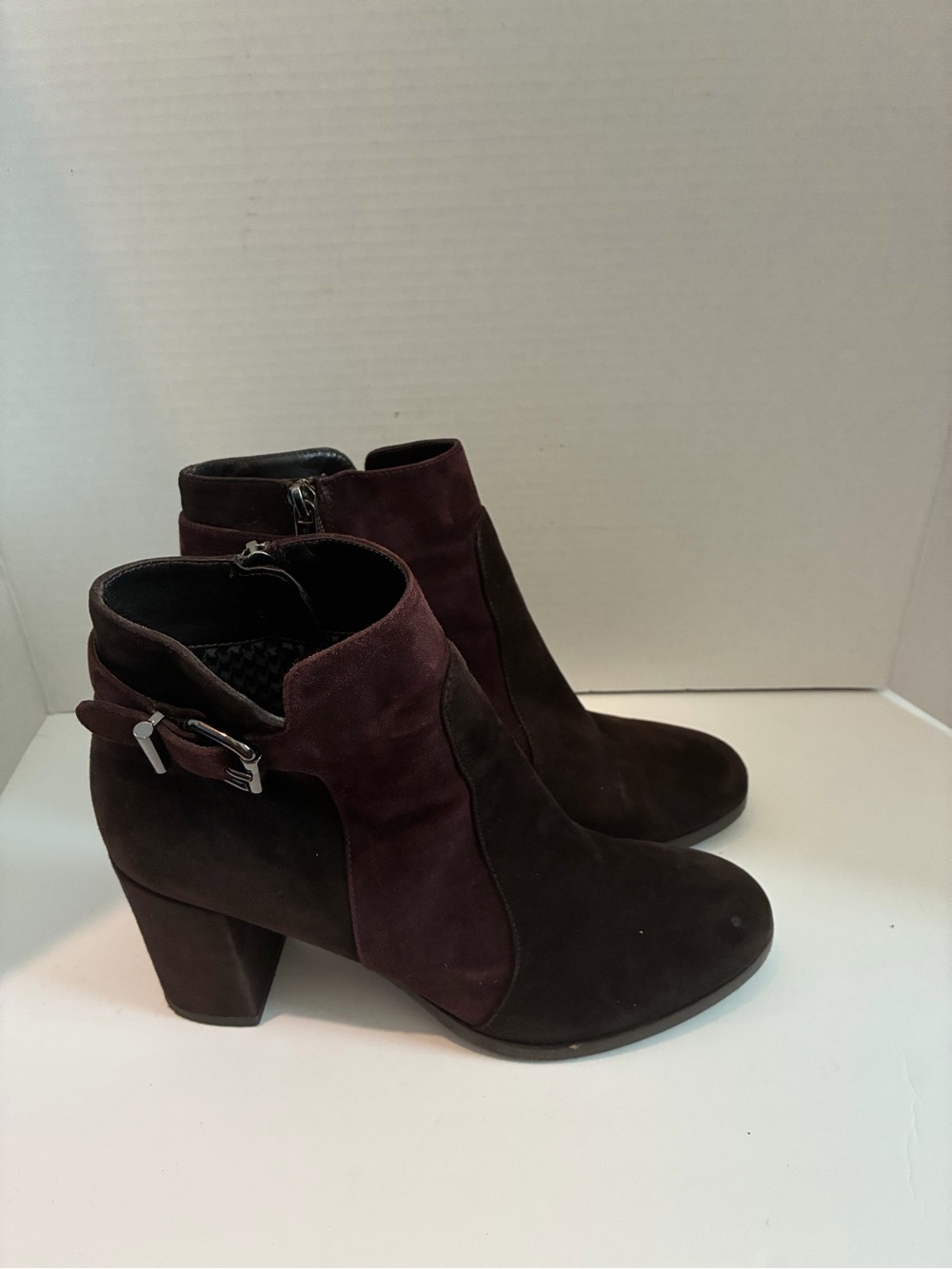 Women’s Suede Ankle Boots in Dark Maroon